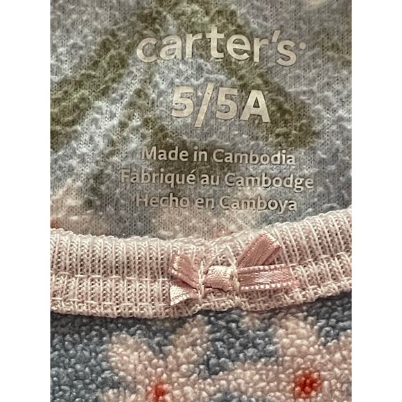 Carter's Lavender Floral Fleece Girl's PJ Pant Set size 5 - Picture 7 of 12